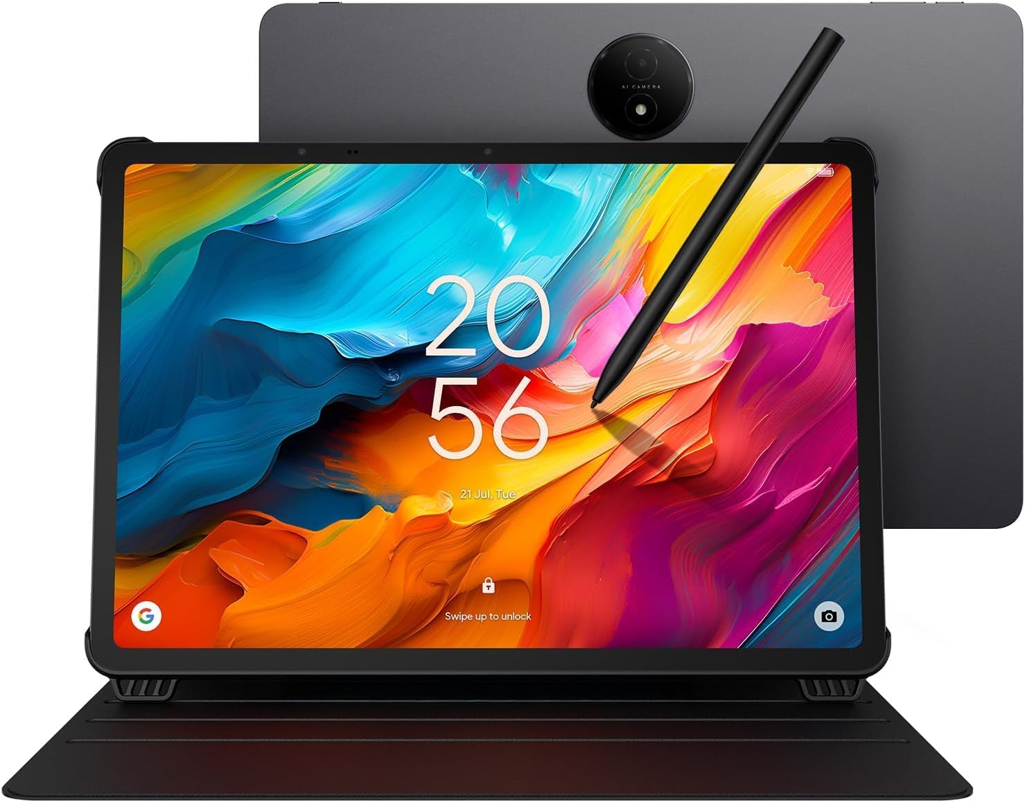 TCL NXTPAPER 14 Tablet with Flipcase and T-Pen, 14.3" 2.4K NXTPAPER Display, 256GB Storage, 8GB RAM (+8GB RAM Expansion), 10,000mAh Battery, 33W PD Fast Charging, Android WiFi Tablet, Gray