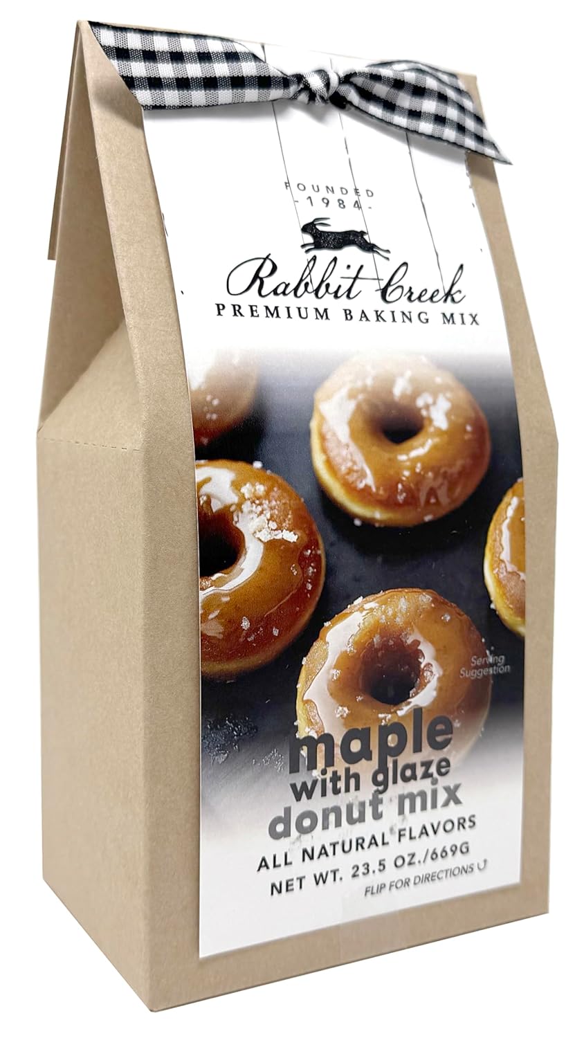 Rabbit Creek Maple Donuts Mix with Glaze Included – Baked Donuts, Not Fried – Donut Baking Mix
