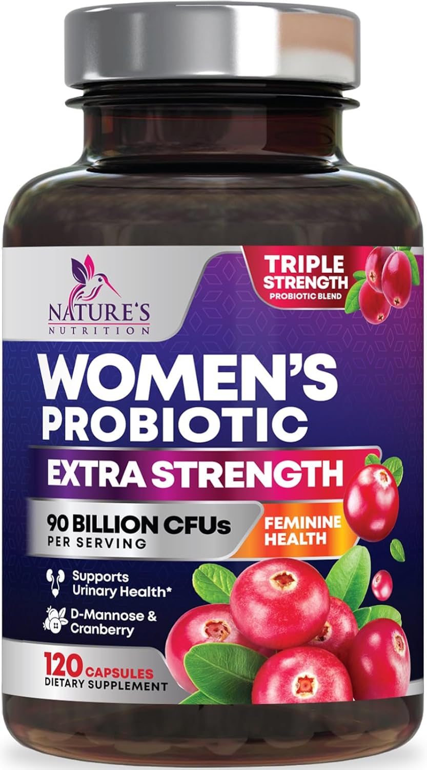 Probiotics for Women - 90 Billion CFU 16 Probiotic Strains with Cranberry, Vaginal Probiotics with Prebiotics PH, Digestive, UT, Immune, & Feminine Health Support, Pro Biotics for Women, 120 Capsules