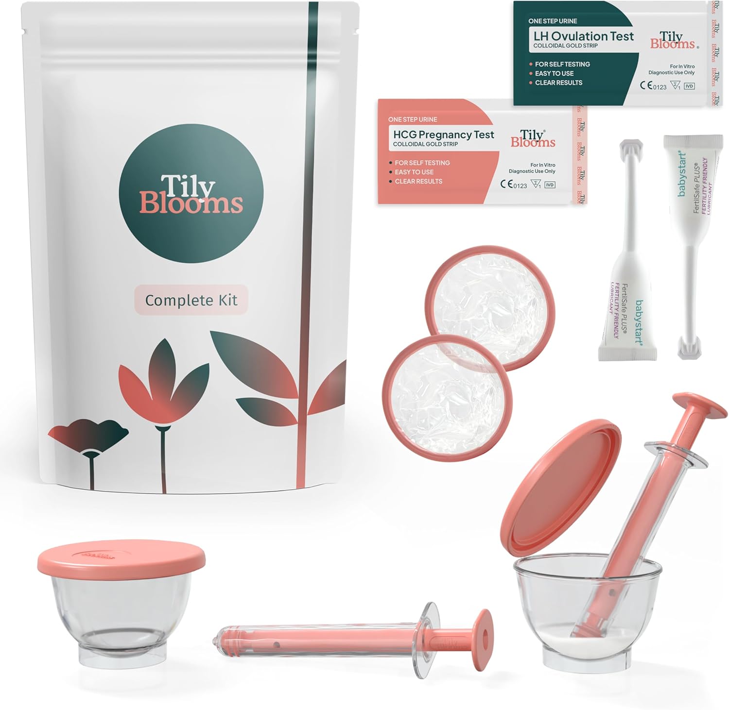 Complete Home Insemination Kit – Made in the UK, MHRA Compliant, Fertility Syringes, Collection Cups, Soft Discs, Fertility Lubricant, Ovulation & Pregnancy Test (Complete Kit)