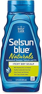 Selsun Blue Naturals Itchy Dry Scalp Anti-dandruff Shampoo, 11 fl. oz., Extra-Hydrating Formula Plus Vitamins B5 & E, Salicylic Acid 3%