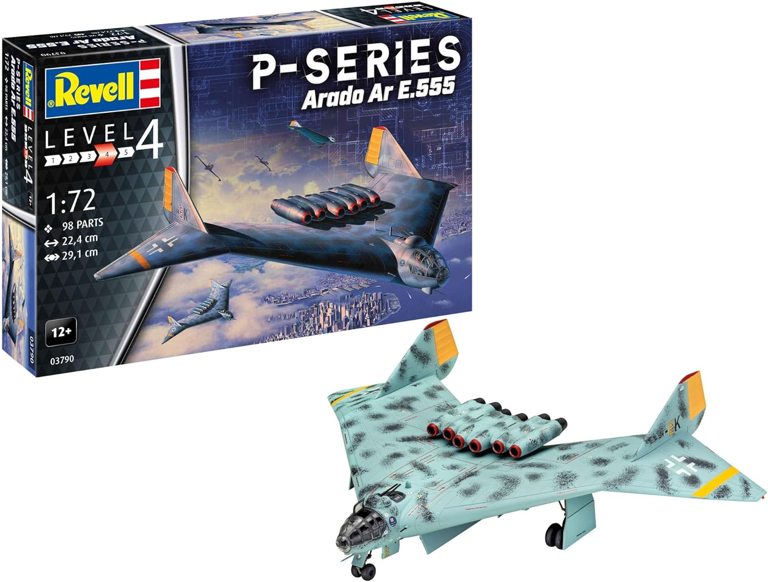 Revell 03790 AR555 (P-Series) 1:72 Scale Unbuilt/Unpainted Plastic Model Kit, Molded Color