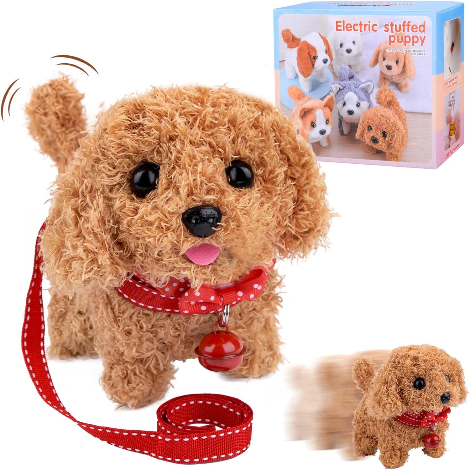 Pipihome My Realistic Robot Puppy, Toy Dogs for Kid Age 3 4 5 Plush Electronic Interactive Walking Barking Dog Toys Gifts, Real Dogs Toy Puppy Plush Pet Robot Kids Toys for 3-8 Year Old Boys Girls