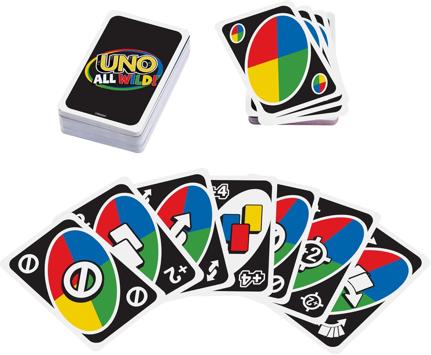UNO All Wild Card Game with 112 Cards, Gift for Kid, Family & Adult Game Night for Players 7 Years & Older, HHL33