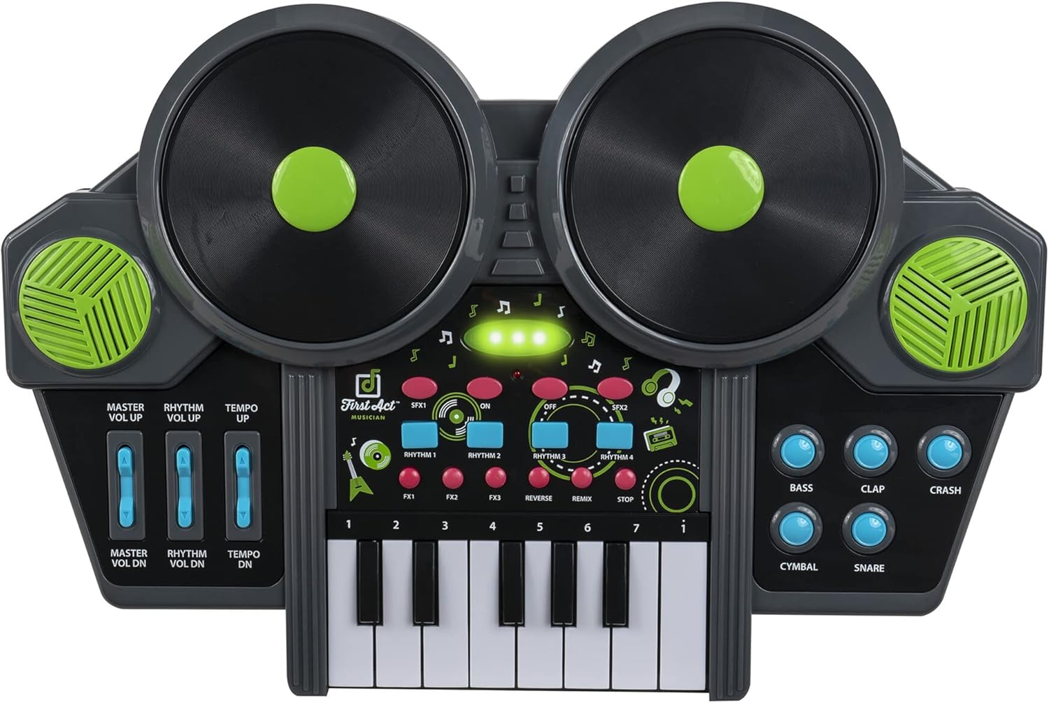 First Act Discovery Musician DJ Mixer, ASMR Generator - Create Custom Beats, Remix Sounds, Add Drums, and Scratch Like A DJ! - Great for Beginners, Makes Learning to Music Easy and Fun