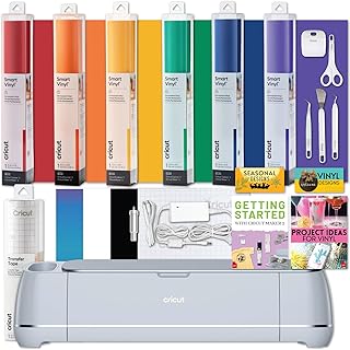 Cricut Maker 3 Cutting Machine with Rainbow Vinyl Bundle - Electronic Craft Die-Cutting Machine with Variety Vinyl, Transfer Tape and Weeding Tools, Beginner Kit, Bluetooth Connectivity