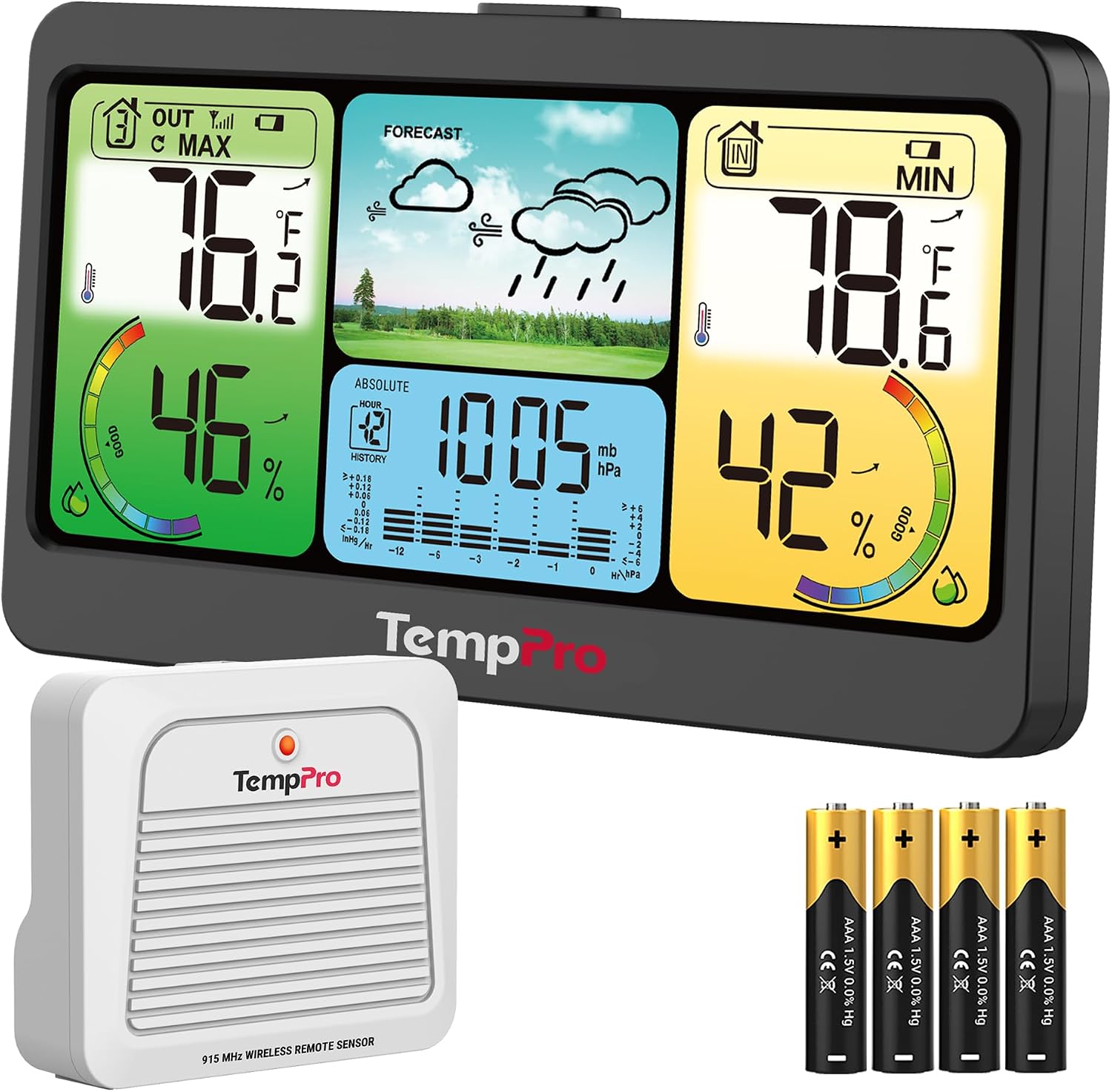 TempPro TempAir 1000FT Weather Stations Wireless Indoor Outdoor Thermometer