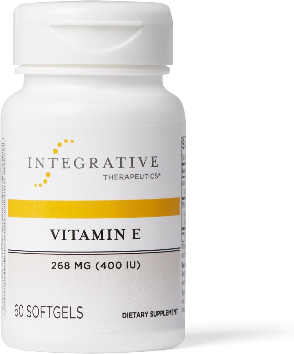 Integrative Therapeutics - Vitamin E - Tocopherol Form of Vitamin E - Supports Heart Health & Promotes Antioxidant Activity* - 60 Softgels