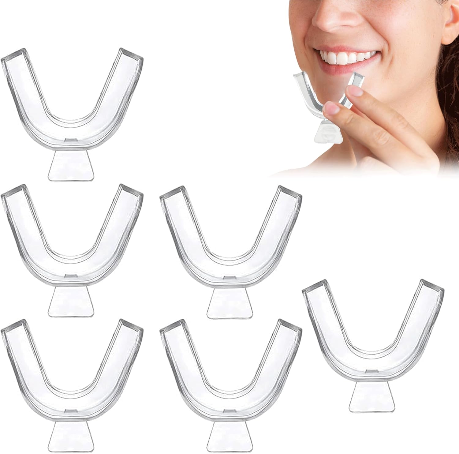 8PCS Teeth Whitening Trays Transparent Thermoplastic Teeth Whitening Mouth Trays Mouth Trays for Teeth Whitening Teeth Bleaching Teeth Grinding Teeth Protecting