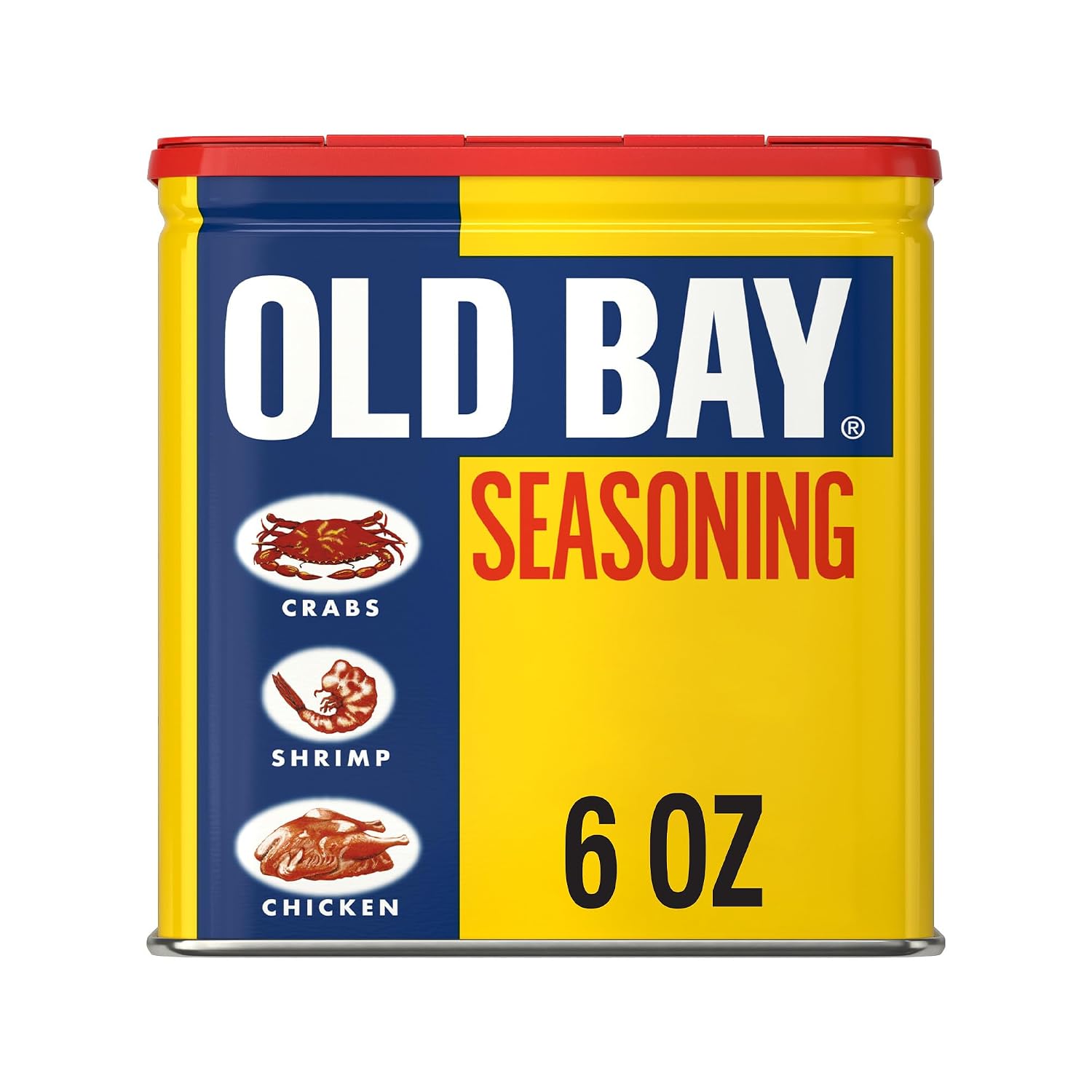 OLD BAY Seasoning, Classic Seafood, Non GMO, Gluten Free, Unique Blend of 18 Herbs & Spices for Shrimp, Crab Dip, Seafood & More, 6 oz