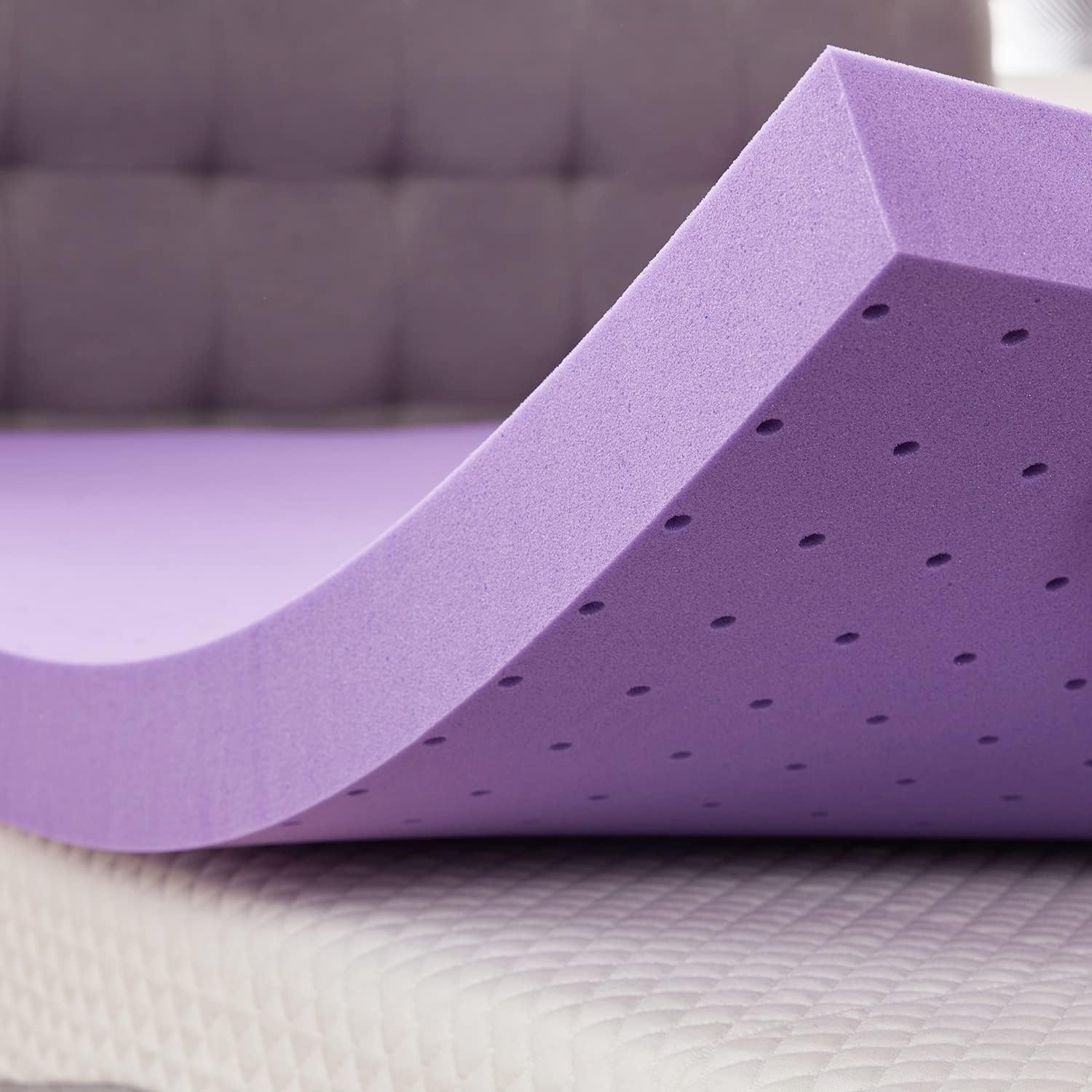 SINWEEK 3 Inch Gel Memory Foam Mattress Topper Ventilated Soft Mattress Pad, Bed Topper, CertiPUR-US Certified, Twin Size, Purple