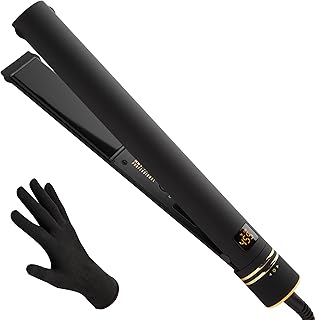 Hot Tools Pro Artist Black Gold Evolve Ionic Salon Hair Flat Iron | Long-Lasting Finish for Straightening Hair, (1-1/4 in), HT7123BG