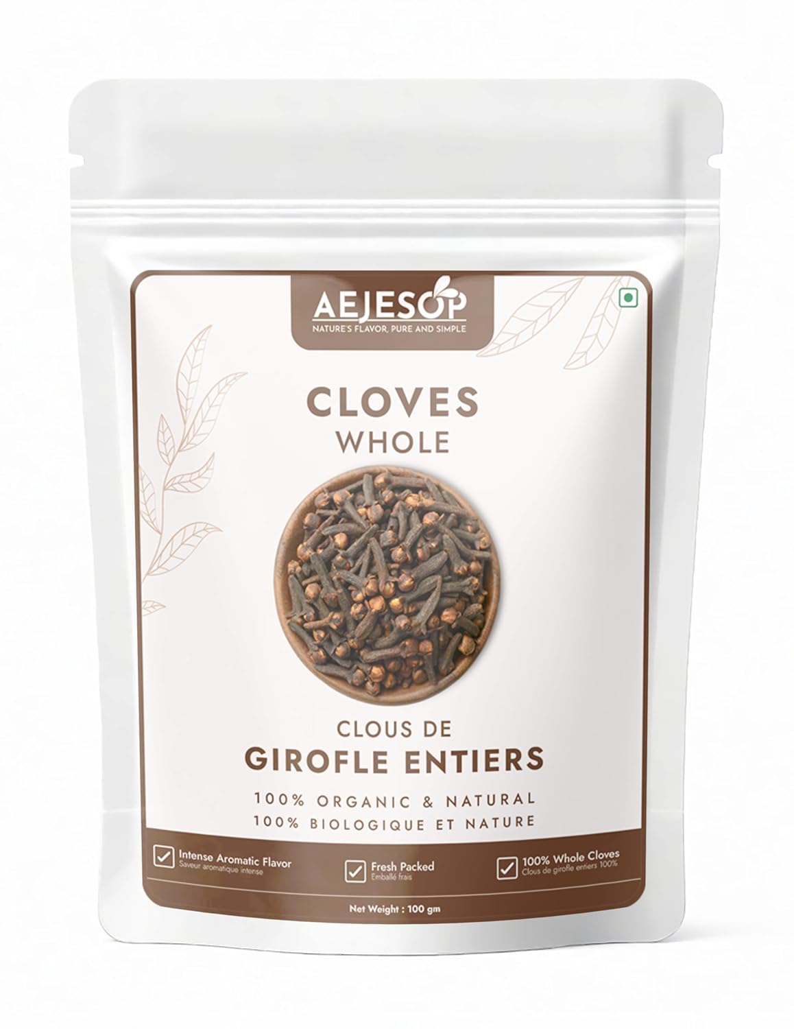 AEJESOP Organic Cloves Whole, Indian Spices whole, 3.5 Ounce (100g)