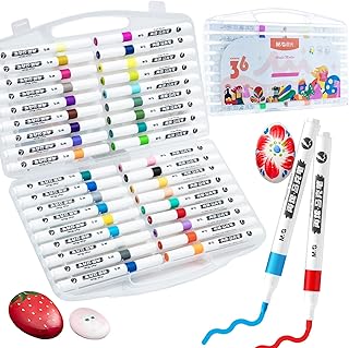 M&G 36 Colors Acrylic Markers Paint Pens Markers with Medium Tip, Paint Pens for Rock Painting, Stone, Wood, Calligraphy, Canvas, Ceramic, Metal, Glass, DIY Crafts