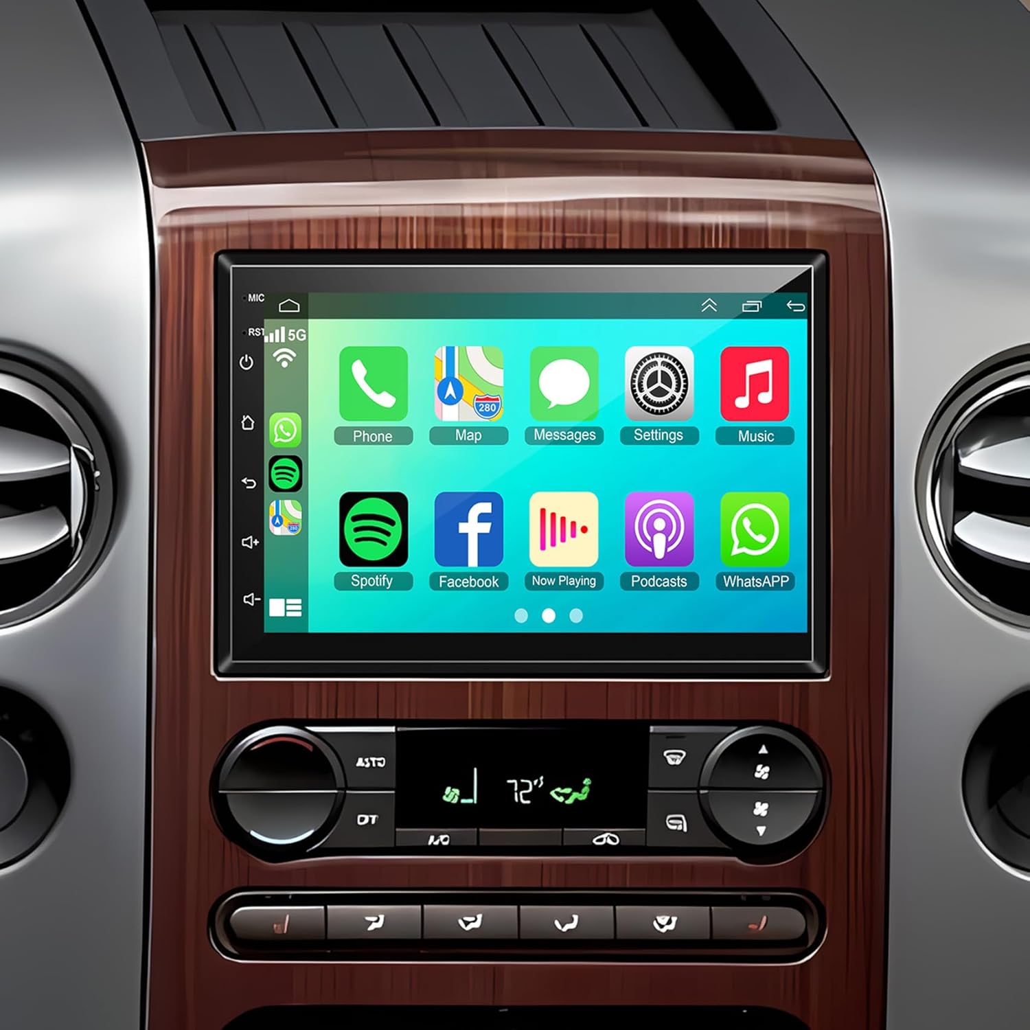 4+64 Android 13 Car Radio for Ford F150/F250/F350 2004-2014, Wireless Carplay&Android Auto with 7 Inch IPS Touchscreen Stereo Support Bluetooth/Voice Control/GPS/WiFi/Back-up Camera/SWC/FM.