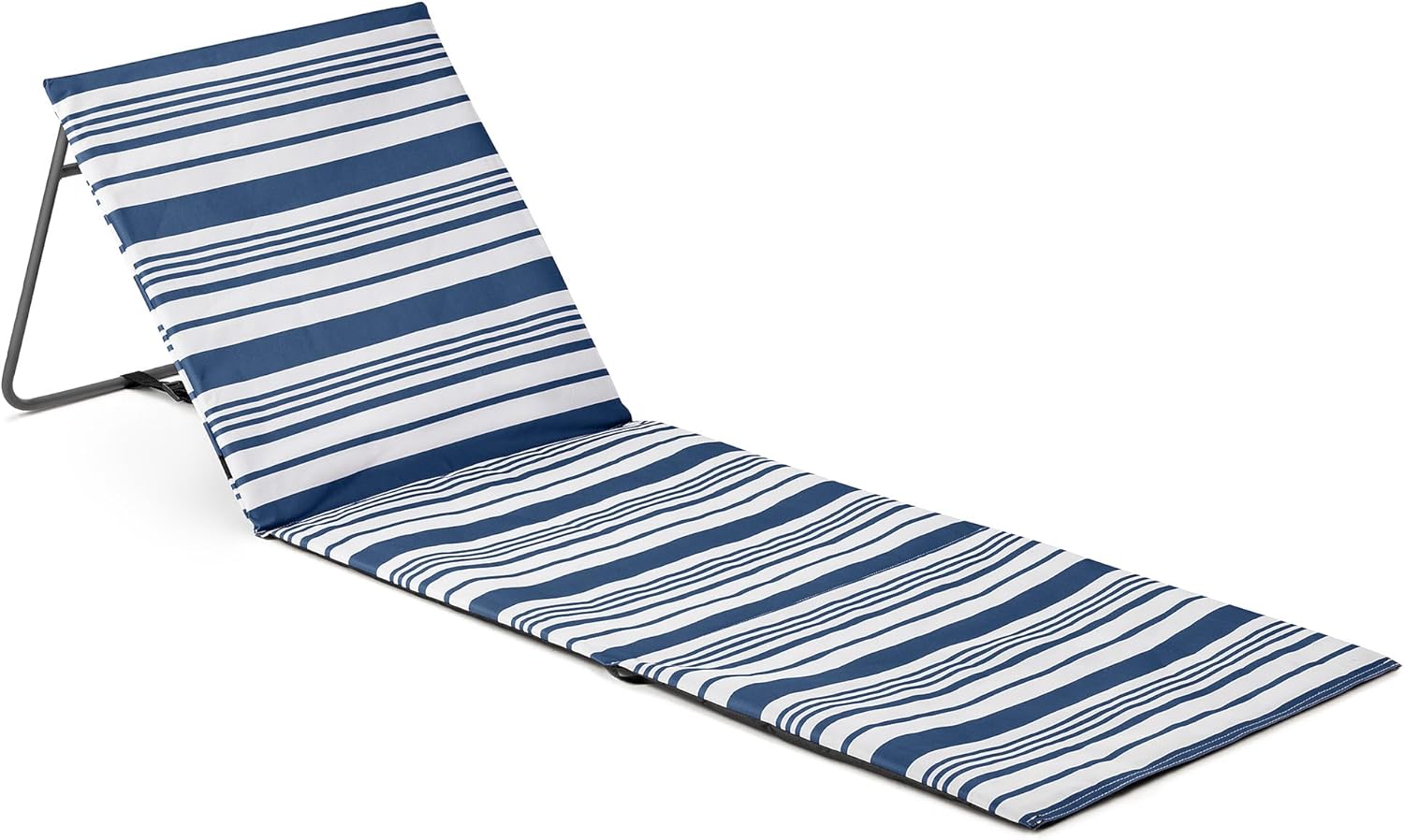 Trail Beach Mat With Adjustable Backrest, Folding Sun Lounger, Lightweight Portable Sunbathing Recliner with Pocket and Carry Handle