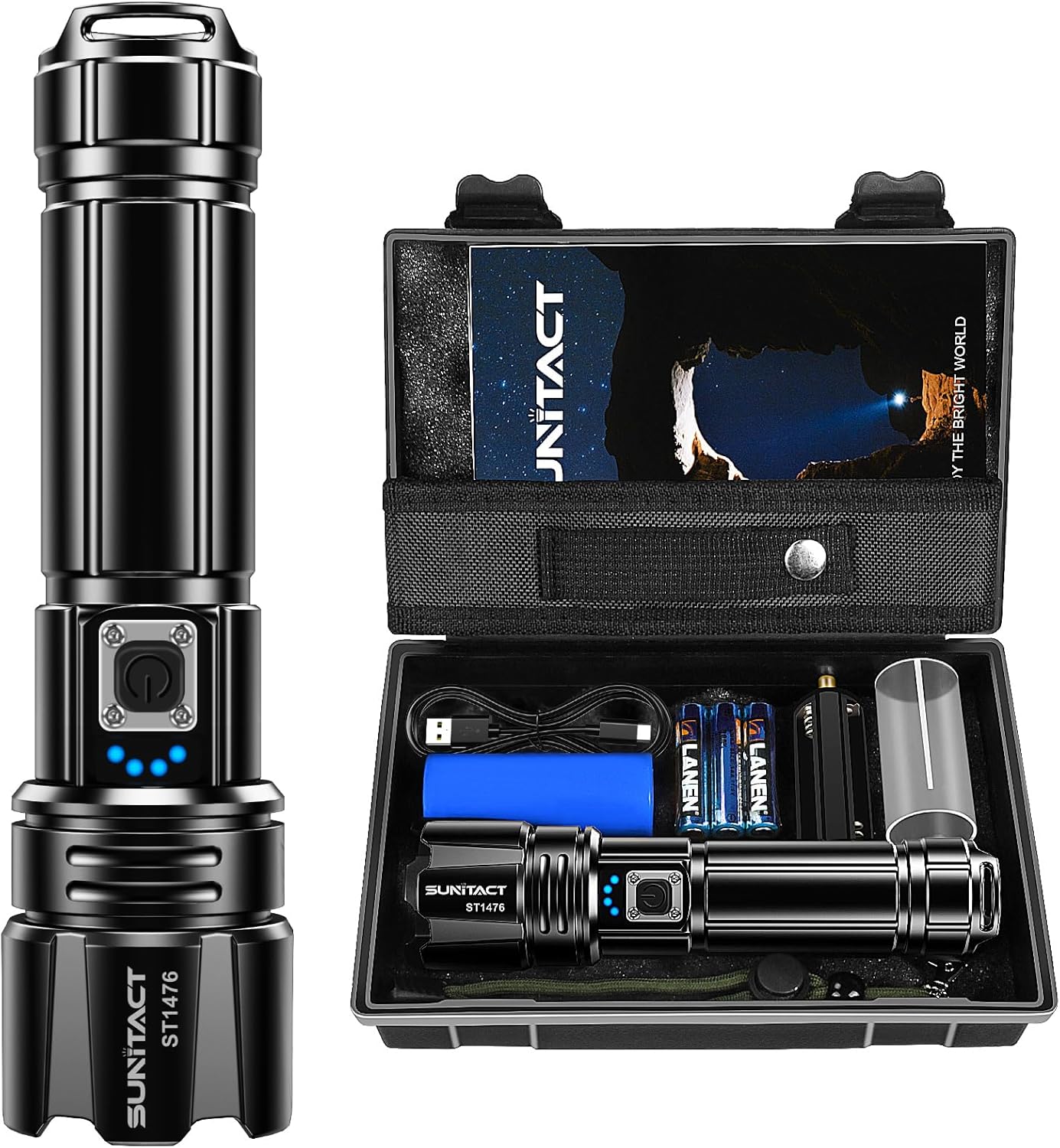 Flashlights High Lumens, Rechargeable Flashlight Led 950000 Lumen XHP70.2, Super Bright Flash Light, High Powered Handheld Flashlights for Emergency Camping Gift, IP67 Waterproof, Adjustable