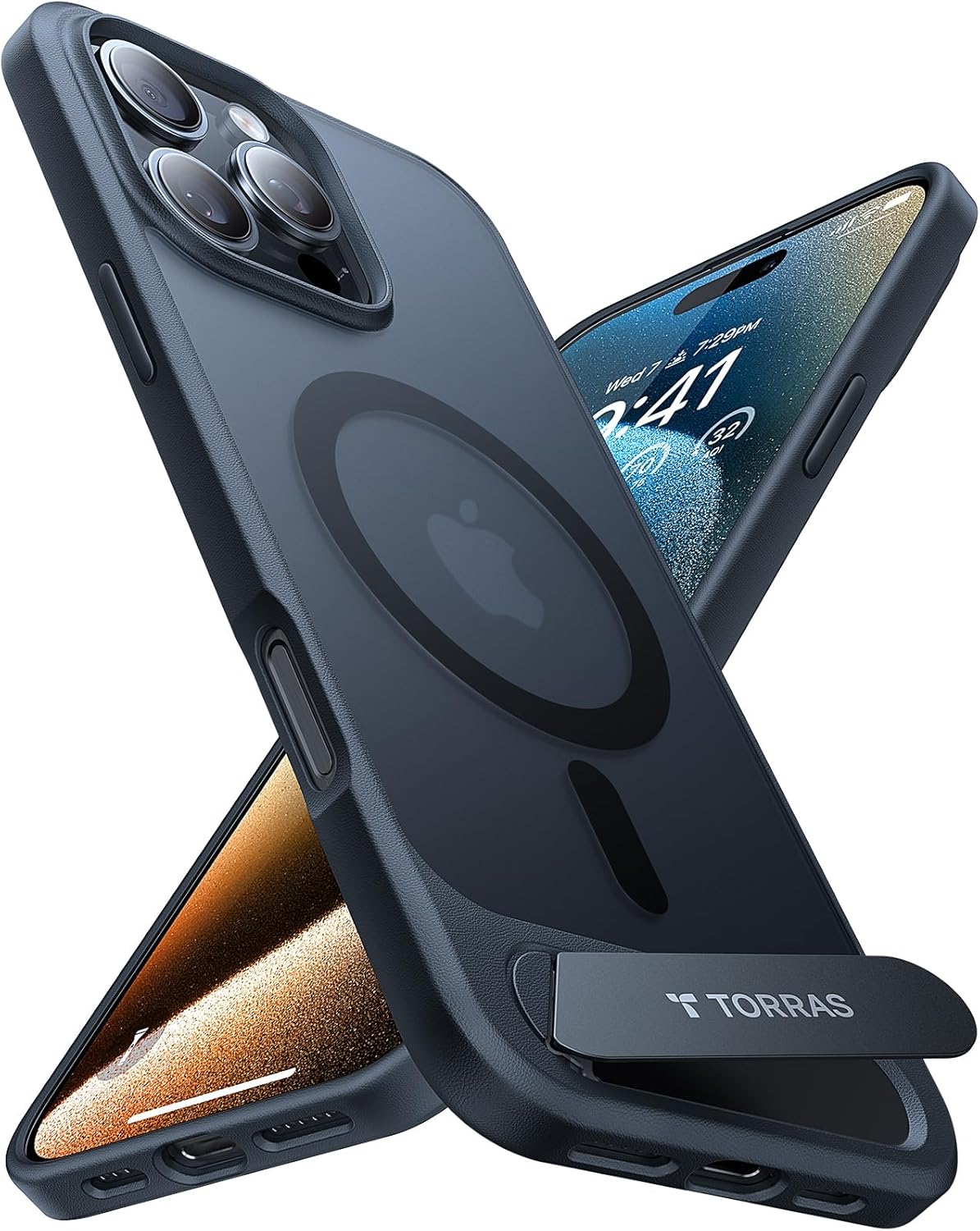 TORRAS Strong Magnetic & Seamless Stand for iPhone 16 Pro Case, [18N Mighty Magnetic] [12FT Mil-Grade Drop Tested] [Fit for MagSafe] Kickstand Protective Slim Phone Case for iPhone 16 Pro 6.3", Black