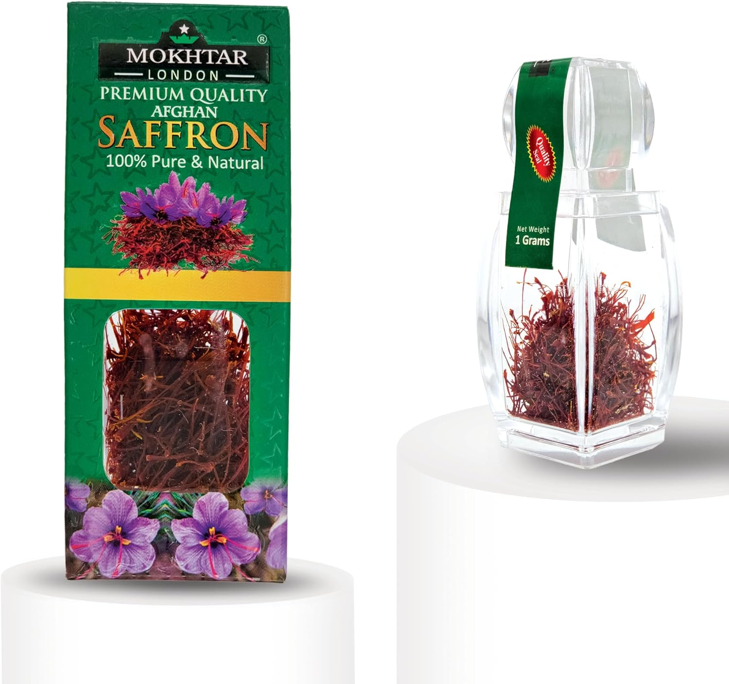 Mokhtar London | Super Negin Saffron | Organic and Premium Quality | Highest Grade | 2 gram | 100% Pure & Natural | Afghan Saffron