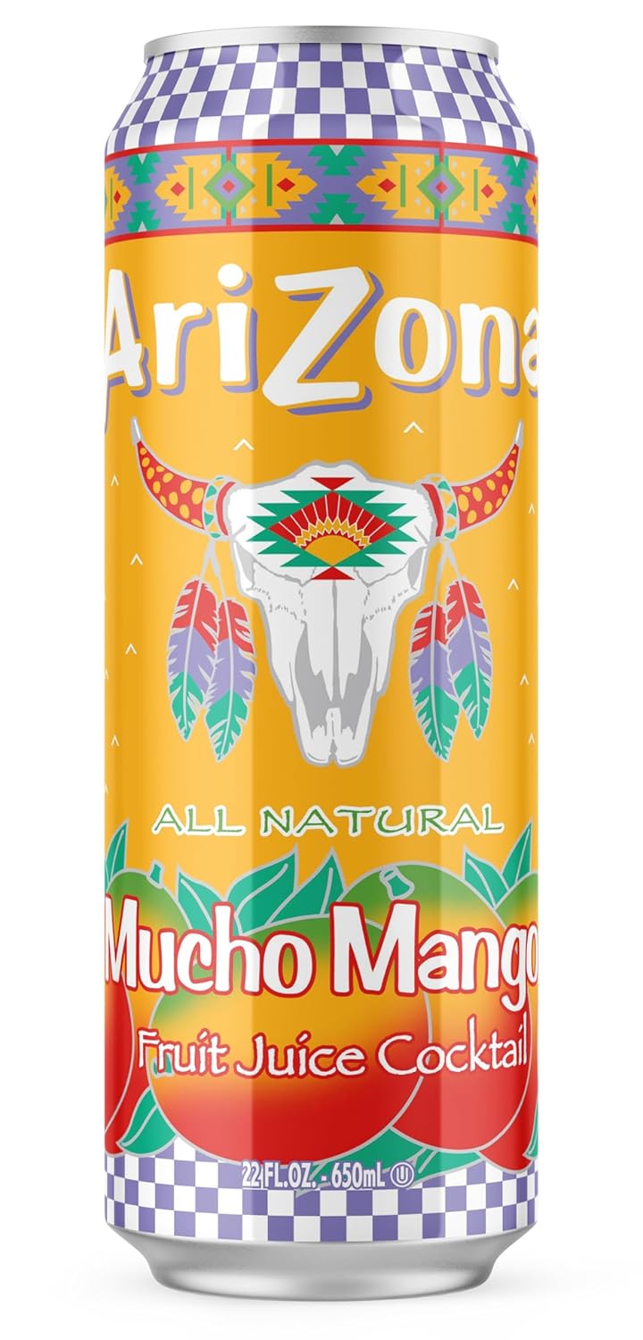 AriZona Mucho Mango, Fruit Juice Cocktail - Big Can, 22 Fl Oz (Pack of 1)
