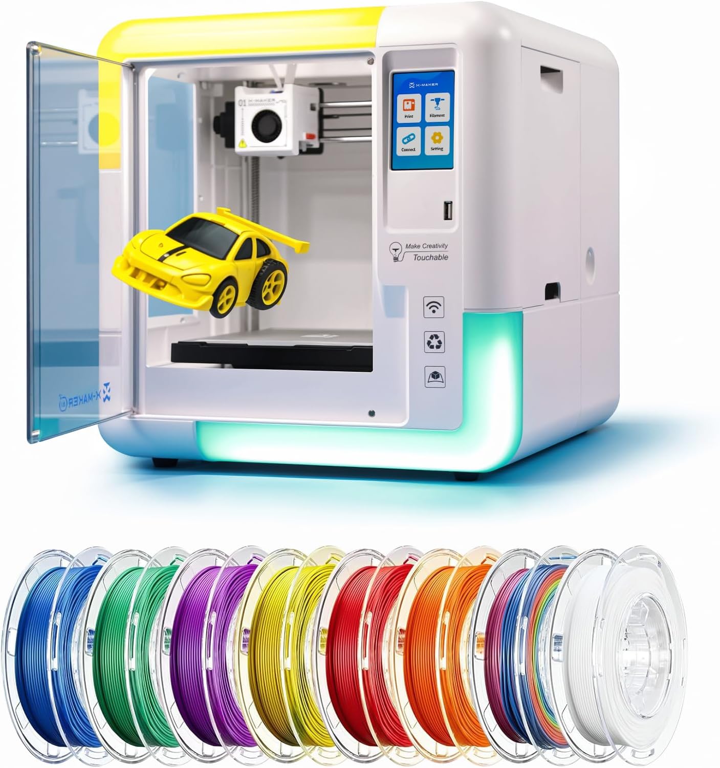 AOSEED AI 3D Printer for Kids, Fast 400mm/s, 12,000+ Models, Enclosed Safe