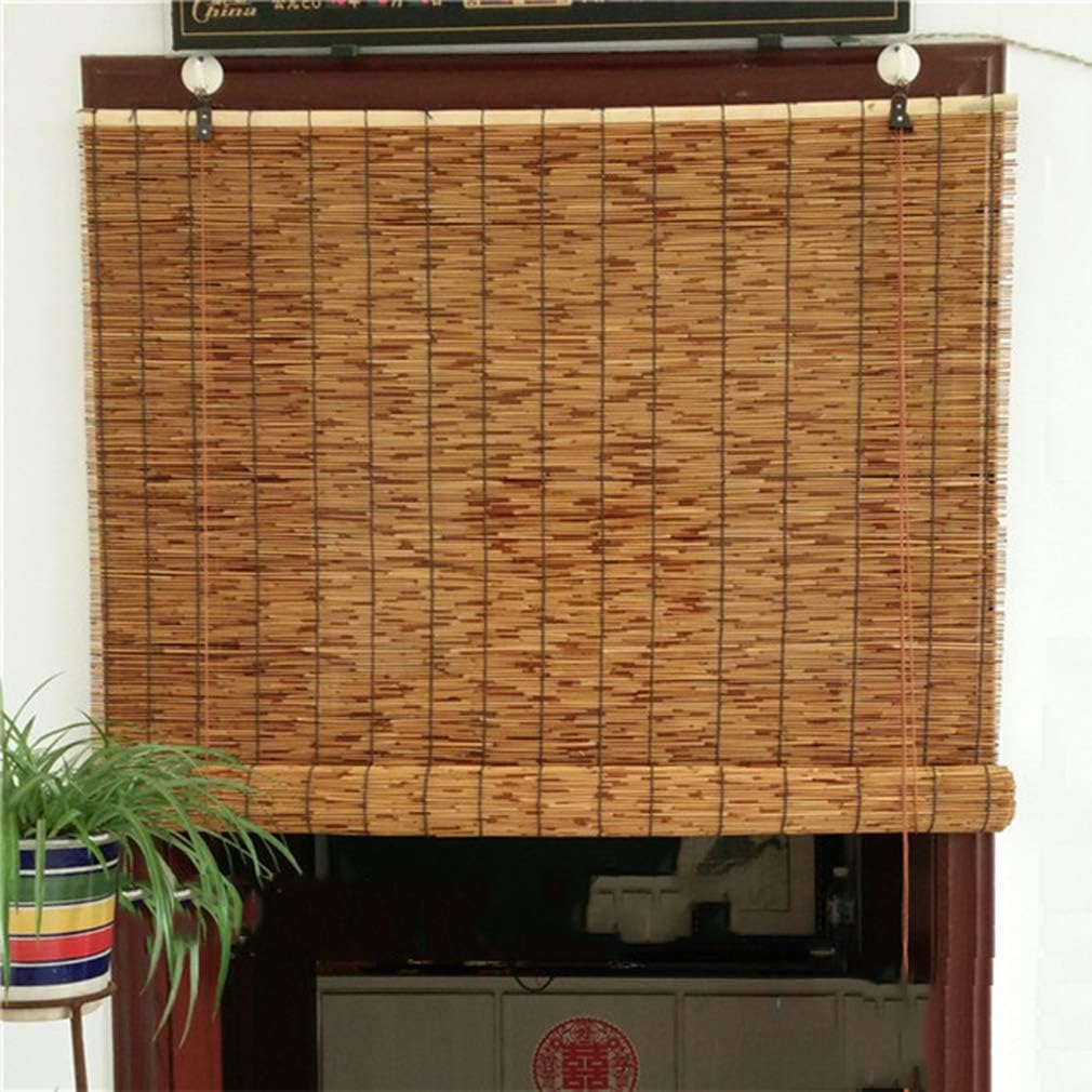 Geovne Roman Blinds Louver Window,Reed Curtain,Blackout Roller Blinds,Privacy Window Blinds,UV Protection,Size Can be Customized (120x180cm/47x71in)