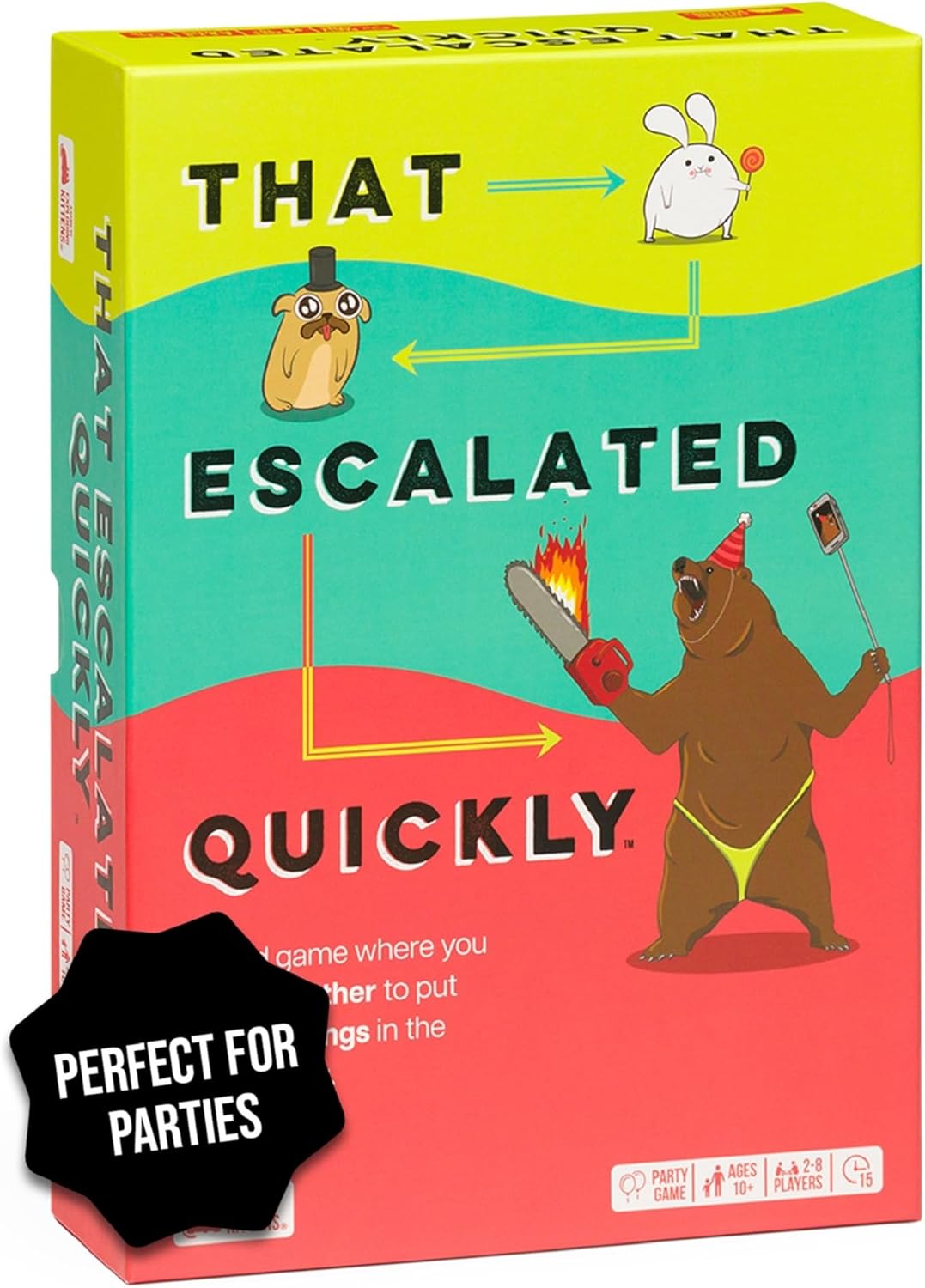 That Escalated Quickly by Exploding Kittens - 2-8 Players - Ages 10+ - 15 Minutes to Play - Hilarious Cooperative Card Game - Ideal for Party, Family Game Night, Adult and Teen