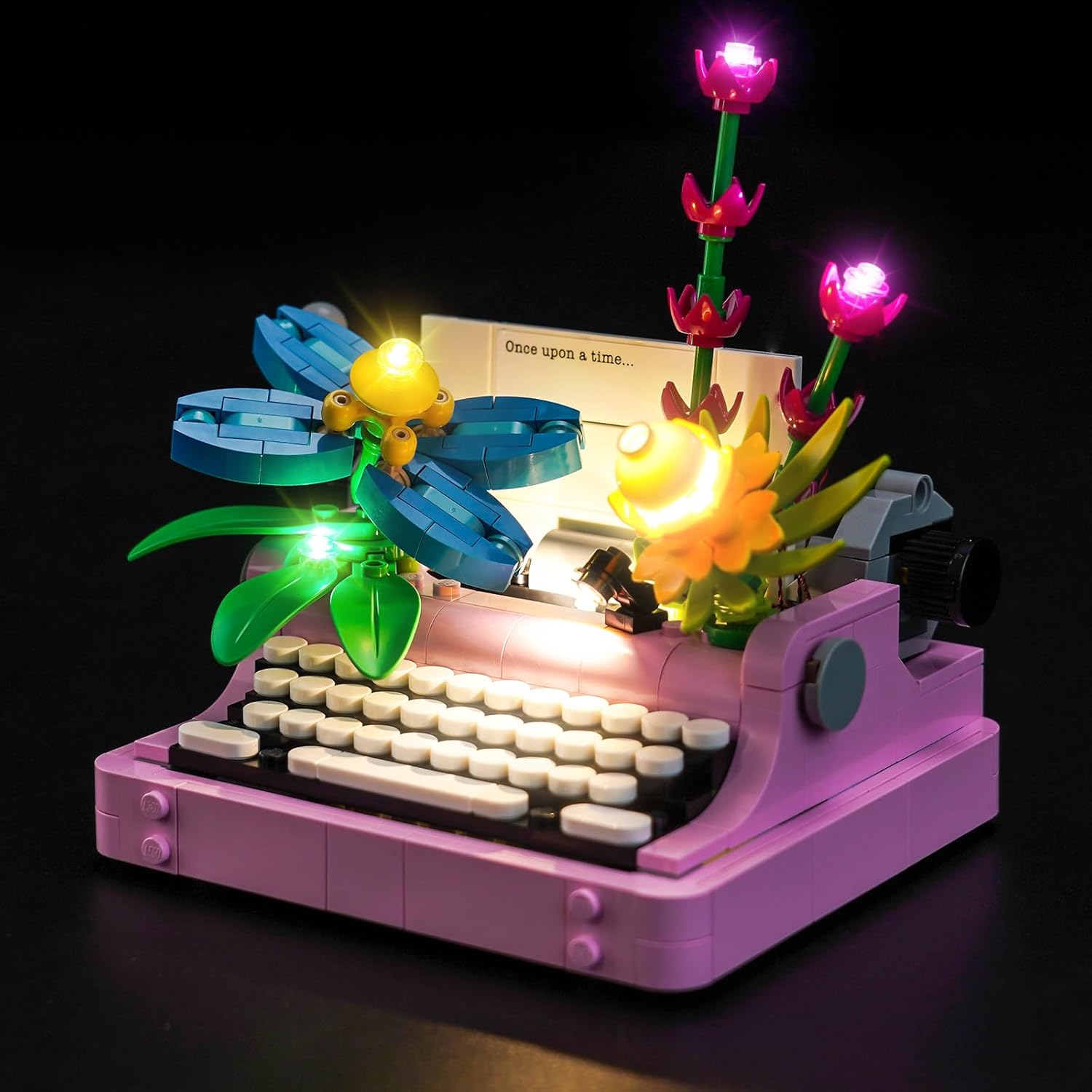 LocoLee Led Light Set Compatible with Lego Typewriter with Flowers 3-in-1 Led Decoration Lighting Kit Compatible with Lego 31169 Building Blocks Model,Only Lights Set,No Model