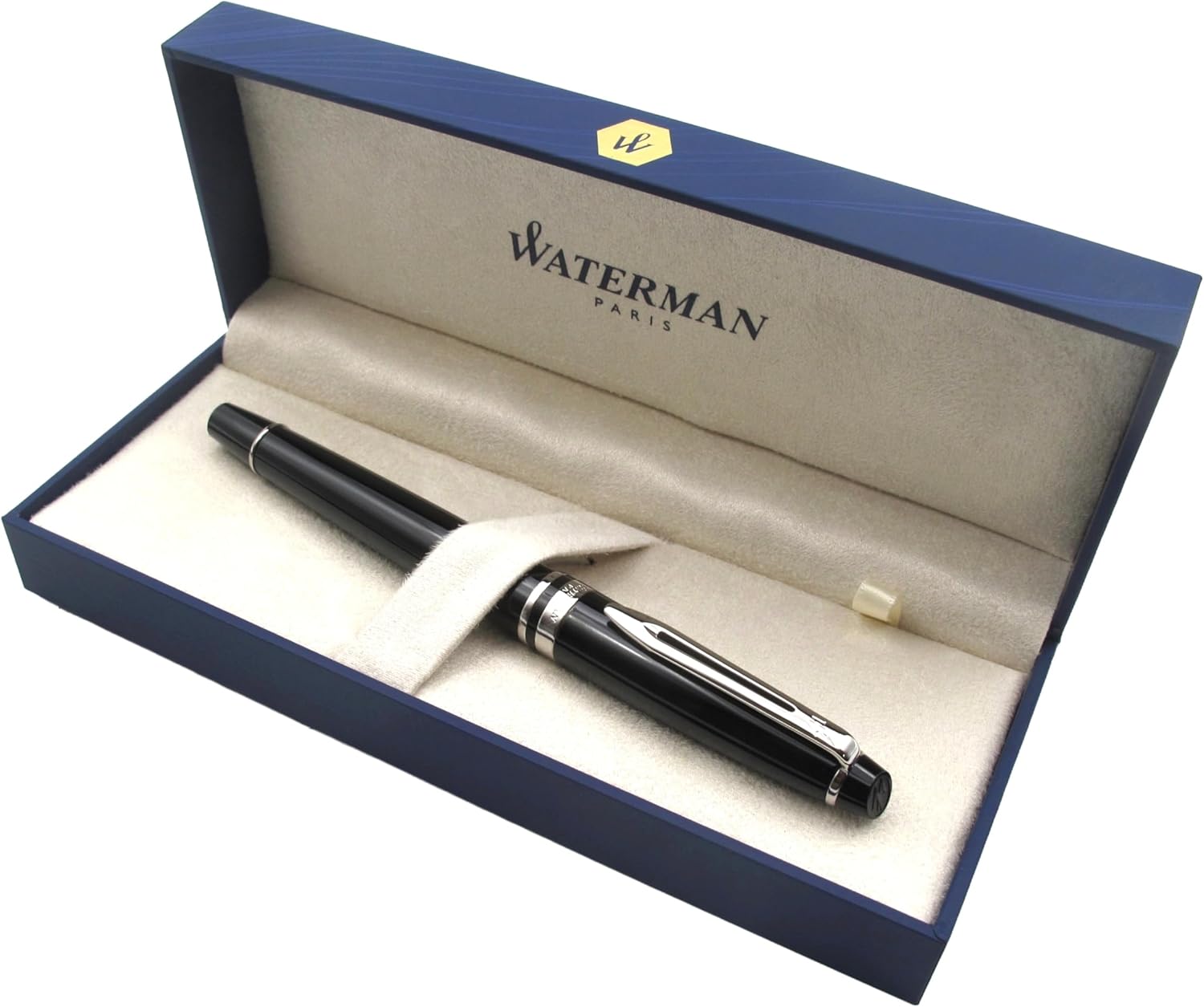 Waterman Expert Premium Rollerball Pen | Black Lacquer with Palladium Trim | Black Ink | Gift Boxed
