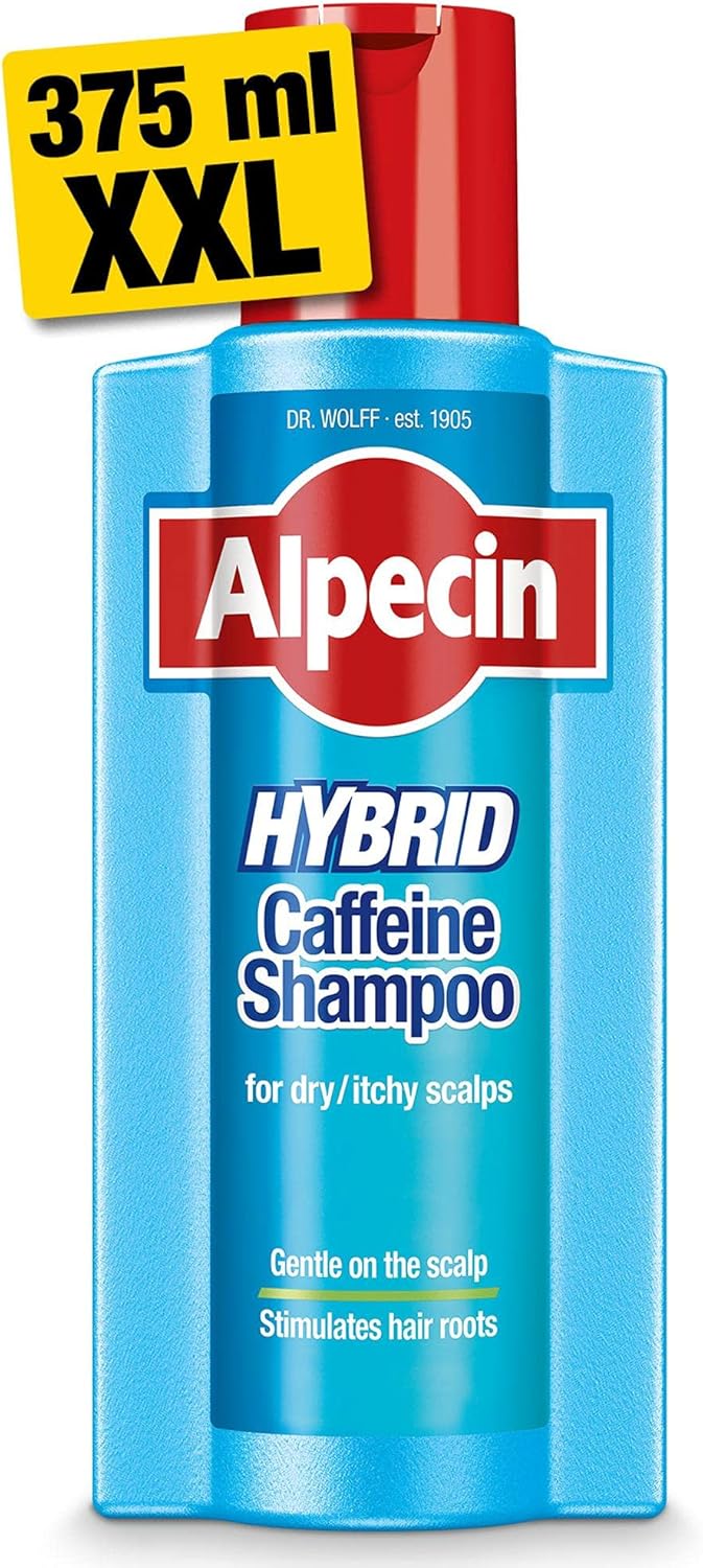 Alpecin Hybrid Shampoo 1x 375ml | Natural Hair Growth Shampoo for Sensitive and Dry Scalps | Energizer for Strong Hair | Hair Care for Men Made in Germany