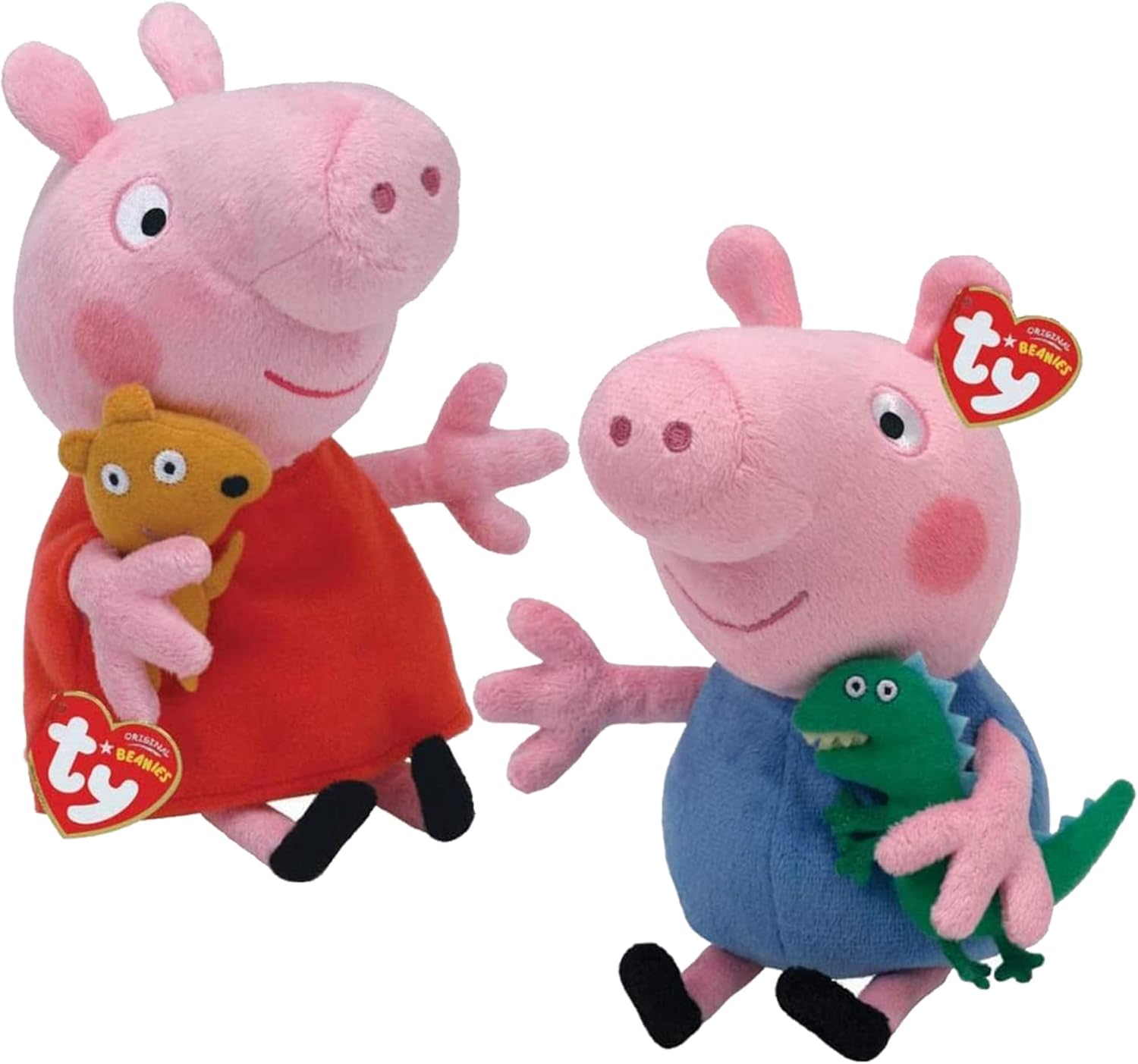 Ty Peppa Pig & George Pig 10 Inch Multipack - Beanie Baby Soft Plush Toys - Collectible Cuddly Stuffed Teddy Bears