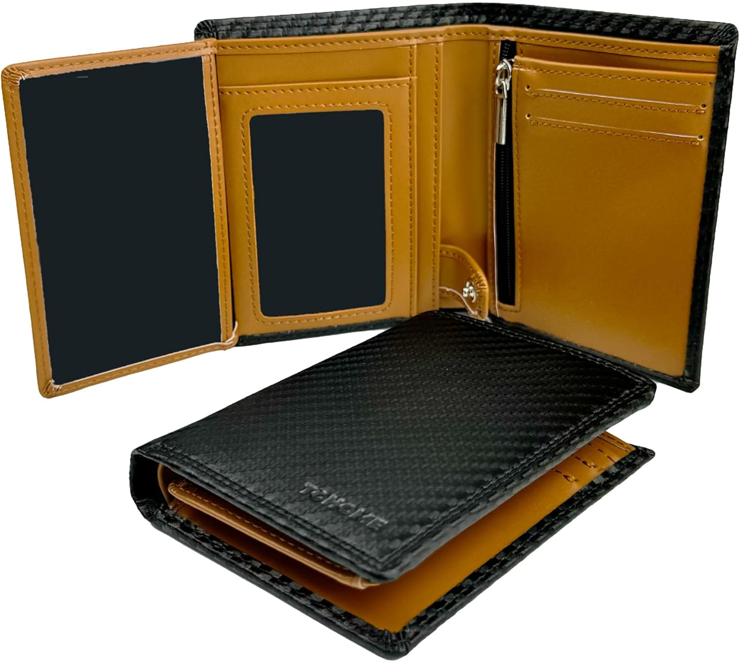 TOHOME, Handmade Leather Wallet with Coin Pocket,RFID Blocking Leather Slim Wallet with 11 Card Slots, 2 Banknote Compartments,2 ID Windows Minimalist Wallet with A Giftbox