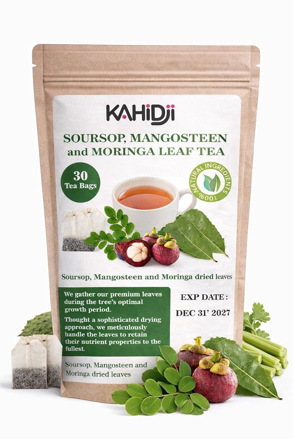SOURSOP, MORINGA & MANGOSTEEN Peel Tea – 30 Premium Tea Bags