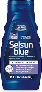 Selsun Blue 2-in-1 Anti-dandruff Shampoo & Conditioner, 11 fl. oz., Maximum Strength 2-in-1 Treatment, Selenium Sulfide 1%