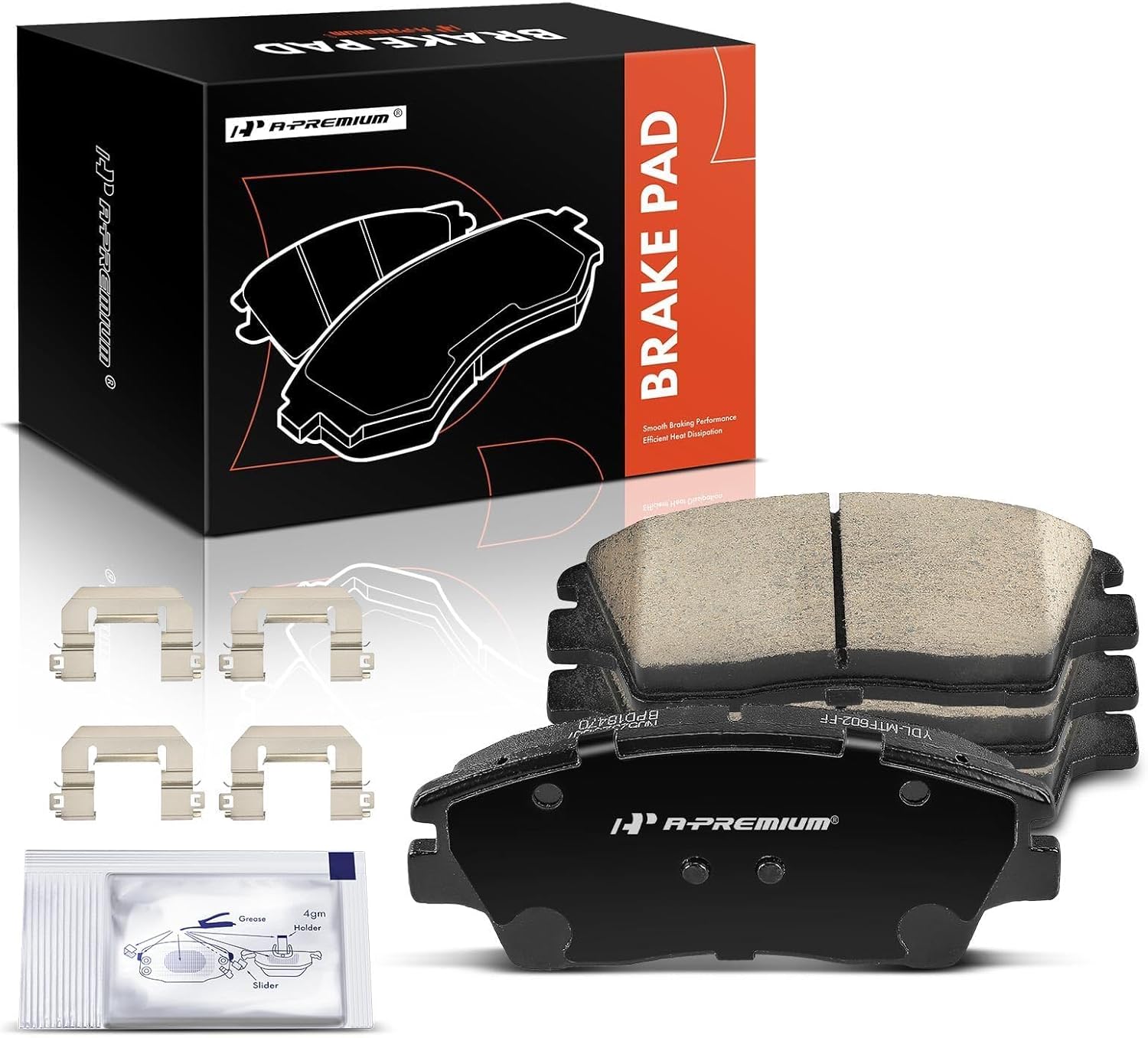 A-Premium Front Ceramic Disc Brake Pads Set Compatible with Hyundai Elantra 2017-2020, Tucson 2016-2021 & Kia Sportage 2017-2022, 4 Pcs