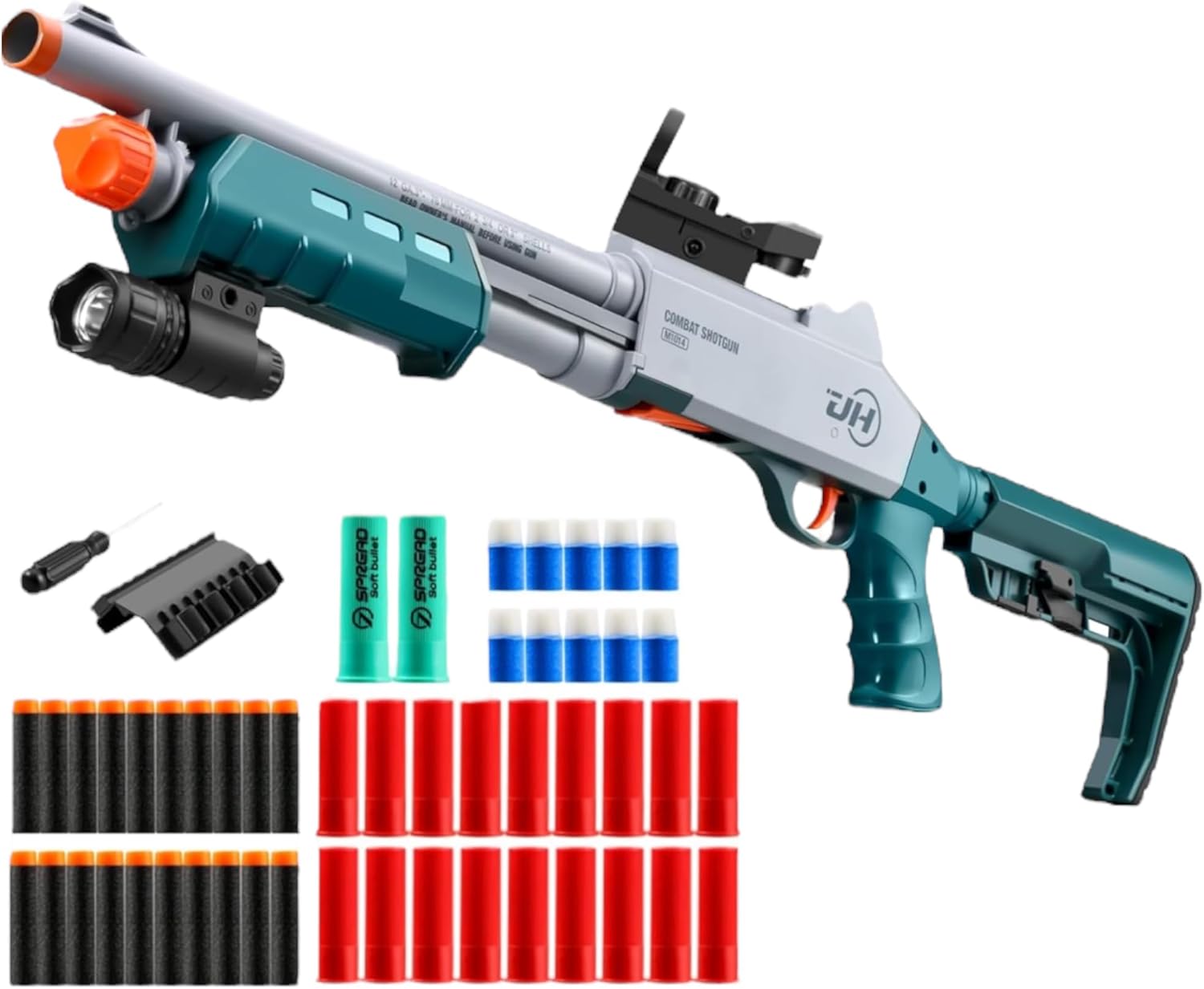 Toy Shotgun Soft Bullet Foam Dart Toy Gun Blaster Shell Ejecting with Accessories Gift for Boys Outdoor Games