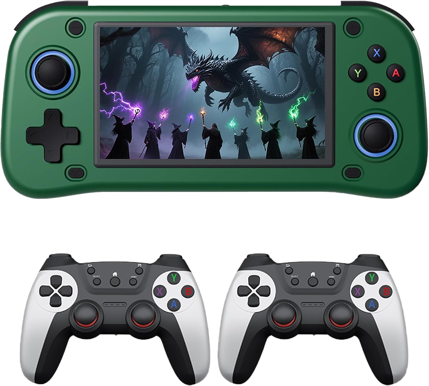 G28 Retro Handheld Game Console Kit,21000+ Games, 26 Emulators,4.3" IPS Screen,64GB Memory Card,2100mAh Battery,3D Joystick,OTG Support,2 Gamepads,Portable Gaming Console for Adults