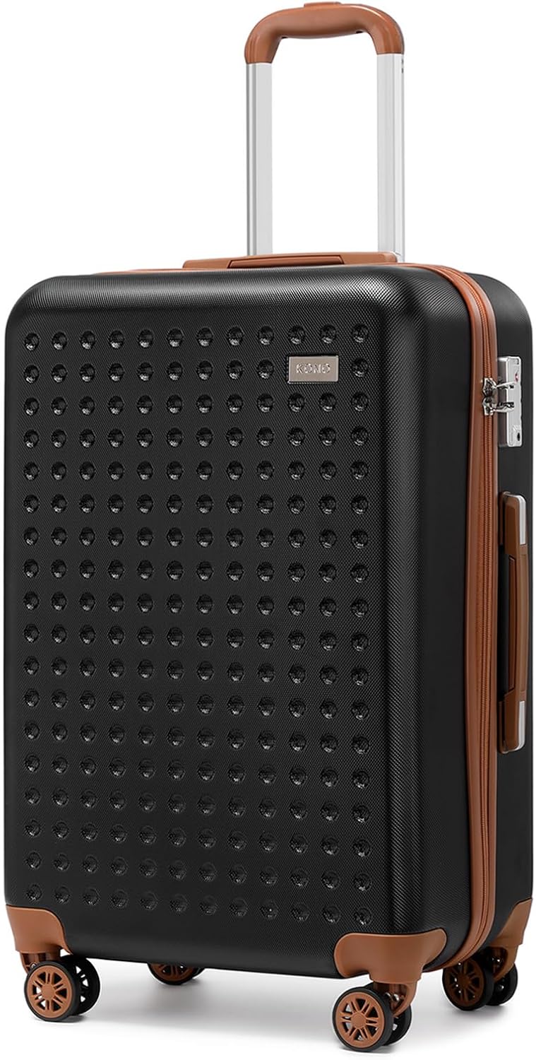 Kono Medium Suitcase 4 Wheels Durable ABS 24" Medium Luggage Suitcases Lightweight Check in Hold Luggage with TSA Lock