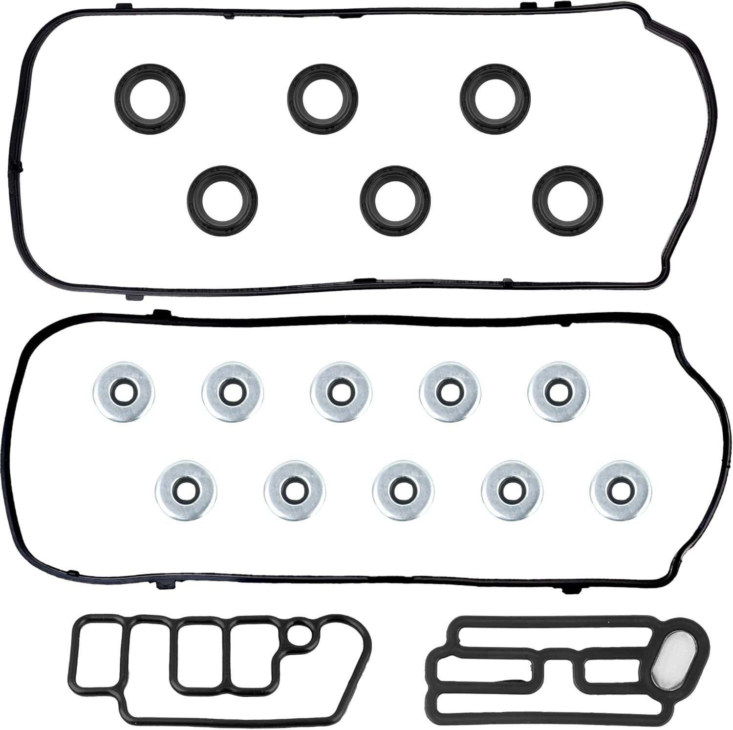 VS50773R Engine Valve Cover Gasket Set Kit & 15845-R70-A01 Solenoid Valve Gasket for Honda Accord Odyssey Pilot Ridgeline Acura MDX RDX RL TL TSX ZDX 2008 2009 2010 2011 2012 2013 2014 2015 2016 2017