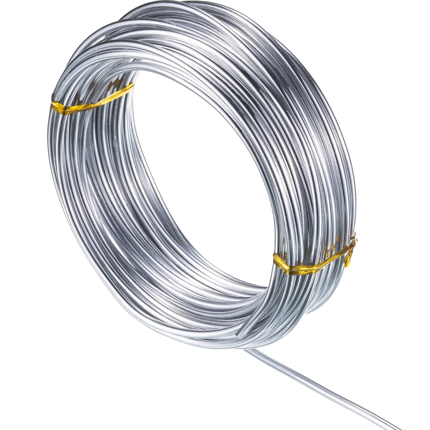 TecUnite Aluminum Craft Wire for Sculpting Armature Bendable Craft Wire for DIY Jewelry Making (1 Roll,Silver,10 M x 2 mm)