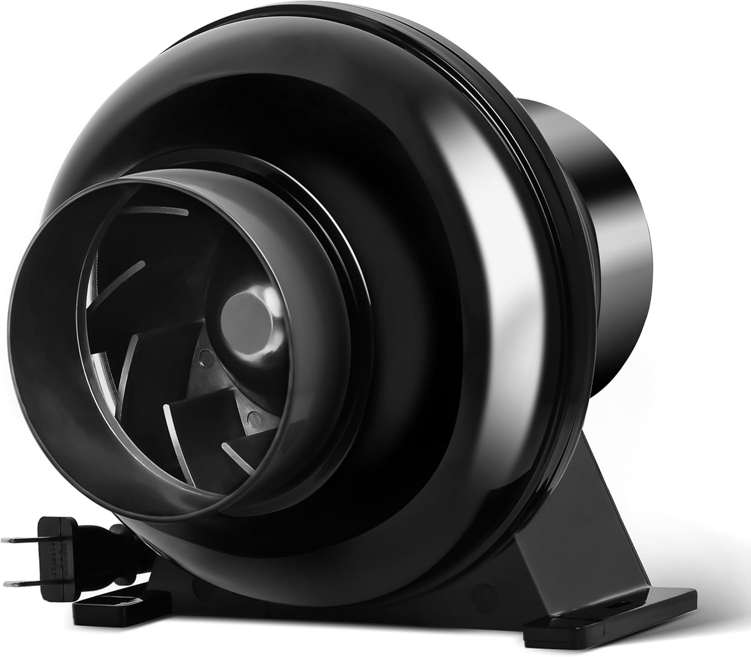 HealSmart 4 Inch 195 CFM Exhaust Inline Duct Fan Quiet Vent Booster Blower for Indoor Grow Tent Hydroponics Ventilation, Black