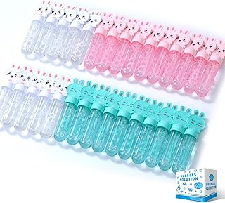 30 Pack 1Oz Mini Bubble Wands Bulk, Rabbit Bubble Blower Set for Kids, Novelty Summer Safety Toy for Kids, Outdoor/Indoor Activity, Bubble Theme Party Favors Supplies