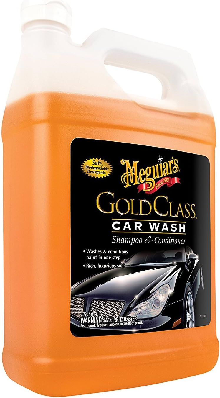 Meguiar's Gold Class Car Wash, Ultra-Rich Foam Car Wash Soap and Conditioner for Vehicle Cleaning, Paint Cleaner to Clean and Condition in One Easy Step, 1 Gallon