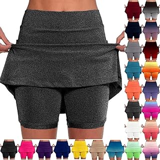 Womens Skorts with Pockets Tummy Control Plus Size Skorts for Women High Waist Athletic Sports Skirt Shorts