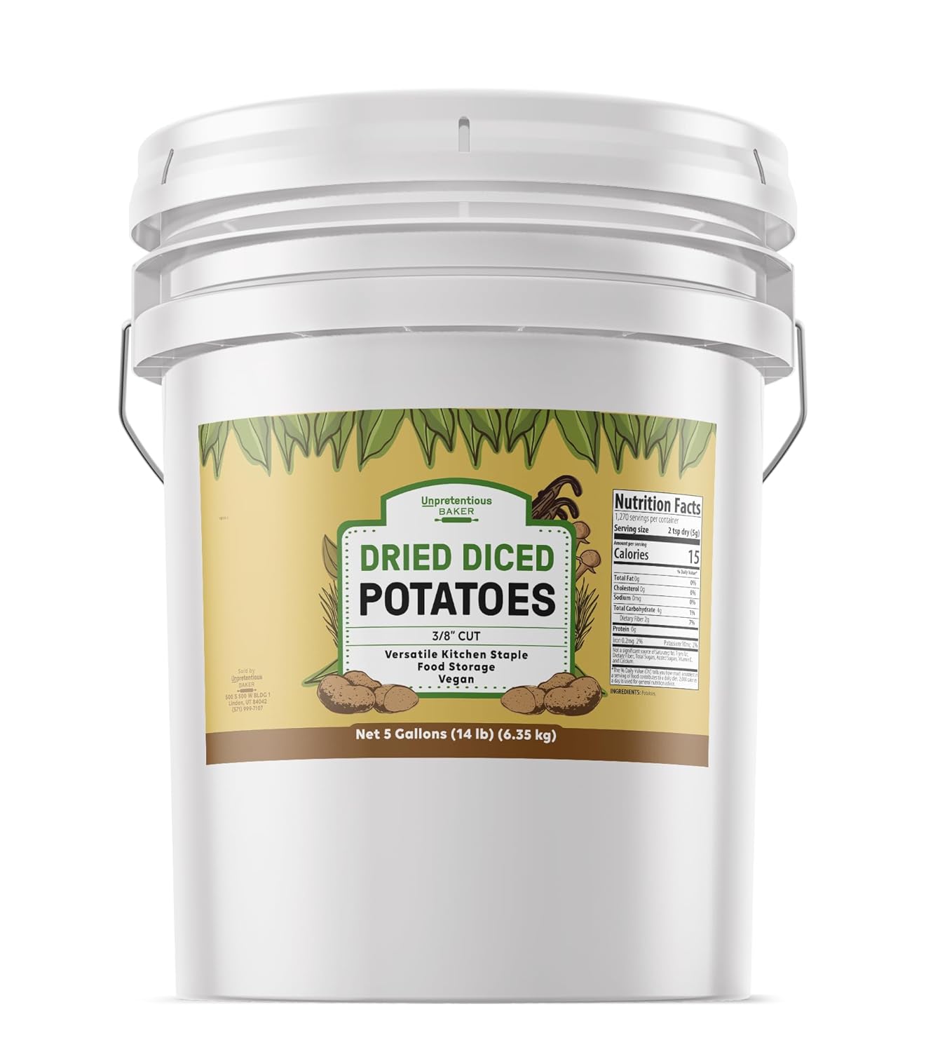 Unpretentious Dried Diced Potatoes, 5 Gallons, Soups, Stews, Food Storage Potatoes