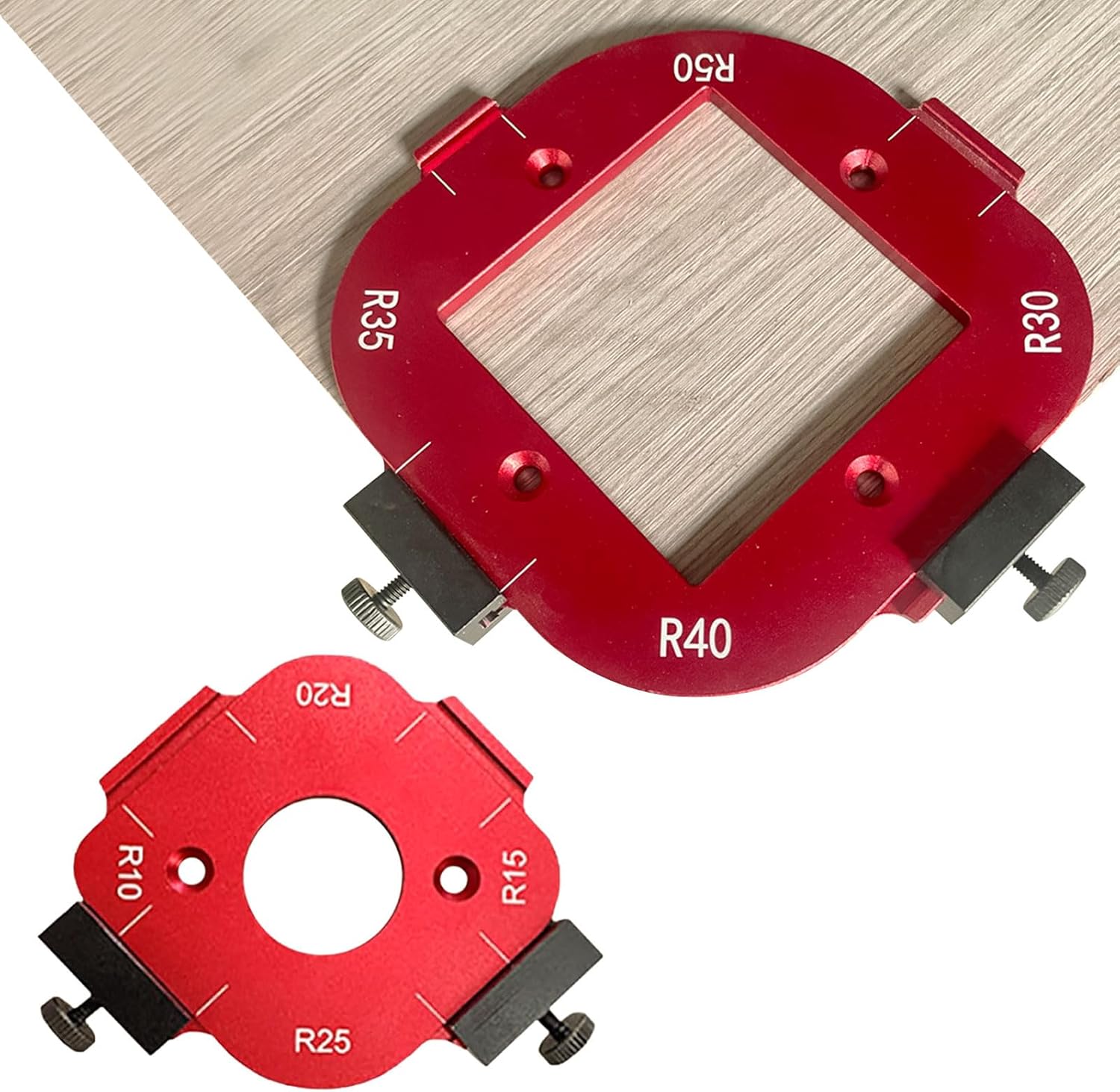 Radius Jig Router Templates, Aluminum Alloy Round Corner Radius Templates Woodworking Router Arc Cutting Auxiliary Tool DIY Template R10 R15 R20 R25 R30 R35 R40 R50