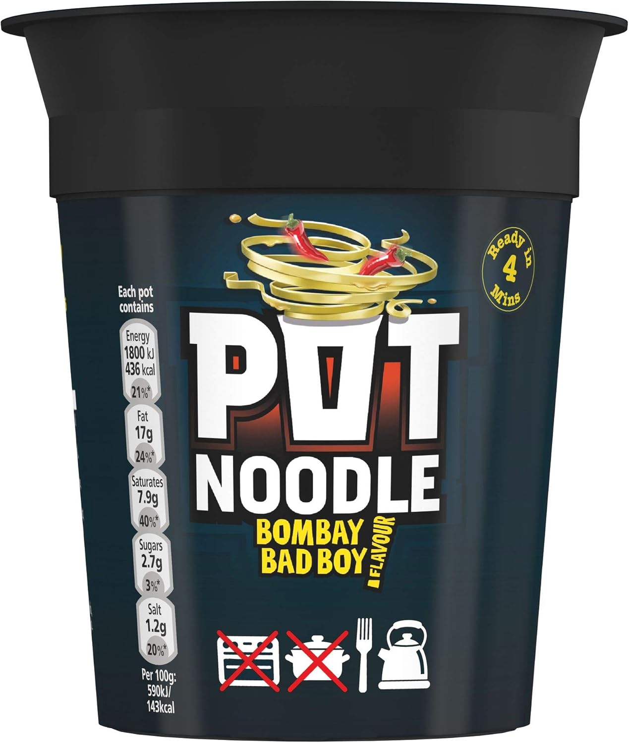Pot Noodle Bombay Bad Boy 90 g (Pack of 12)