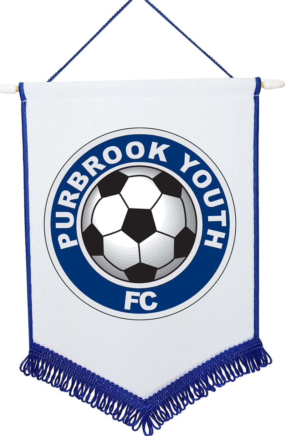 Personalised Football Pennant Printed With Your Club Badge 20cm x 30cm (Blue 20cm x 30cm)