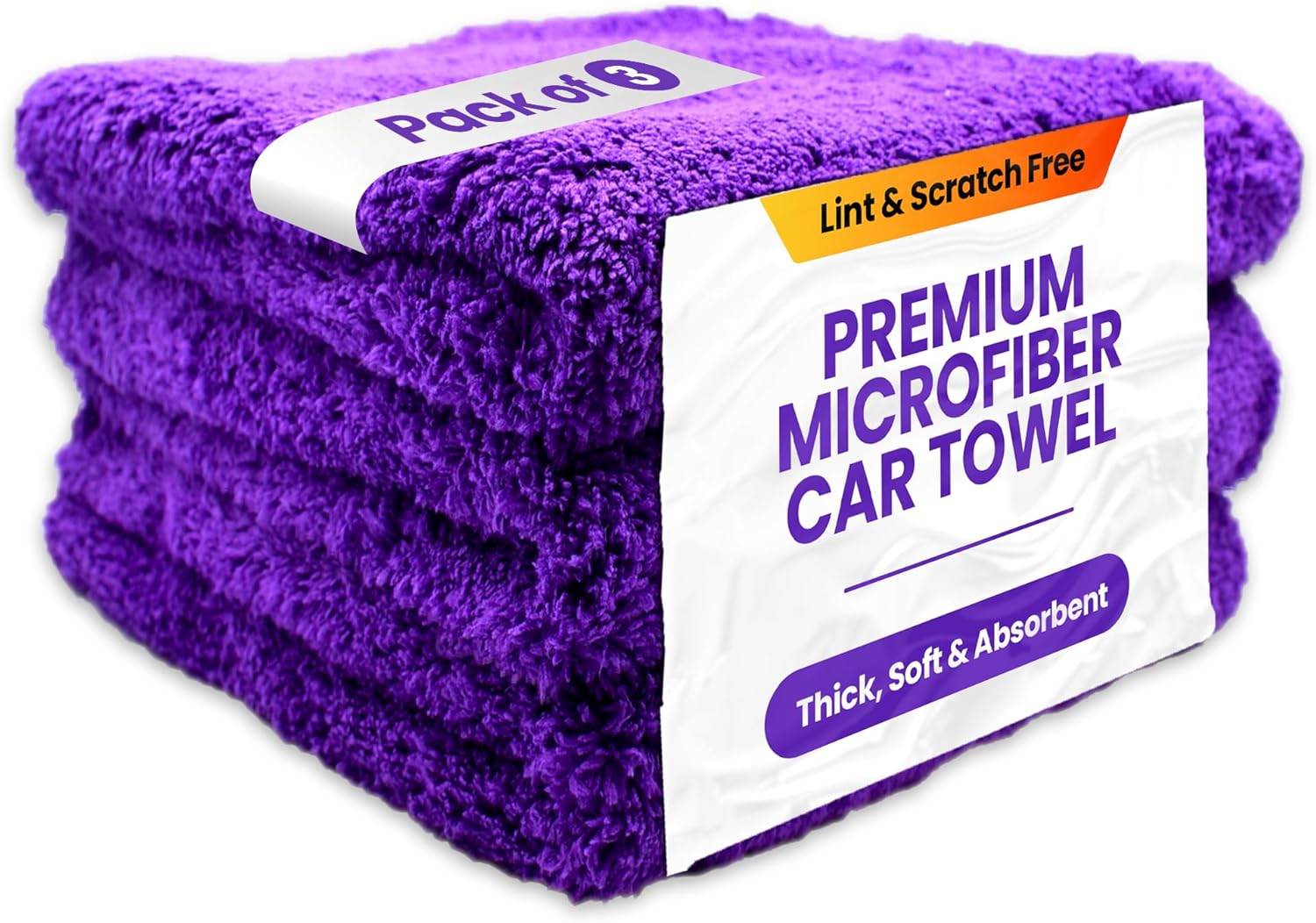 CA Detailing Premium Microfibre Car Towels, 3 Pack Extra Large Absorbent Cloths, 650GSM 40x40cm - Perfect for Car Detailing, Household and Drying