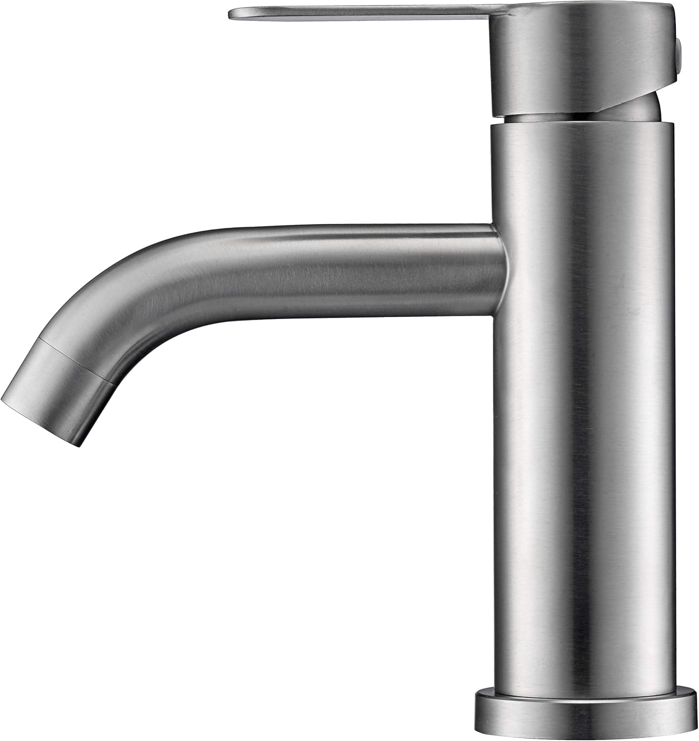 AMAZING FORCE Single Hole Bathroom Faucet Single Handle Bathroom Sink Faucet Brushed Nickel Stainless Steel Basin Mixer Tap - Sink Drain & Deck Plate Not Included 1.2 GPM
